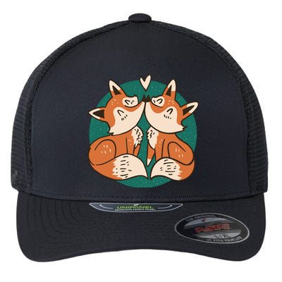 Foxes Kissing Cute Flexfit Unipanel Trucker Cap