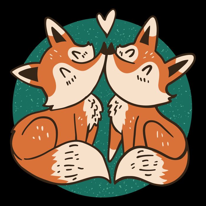 Foxes Kissing Cute Cooling Performance Crew T-Shirt
