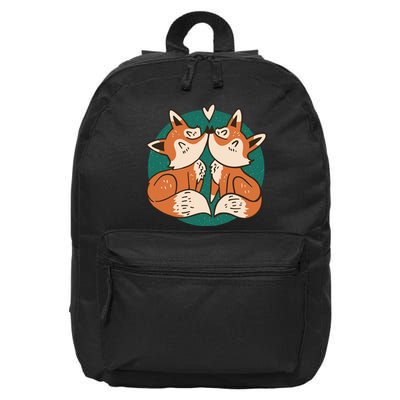Foxes Kissing Cute 16 in Basic Backpack