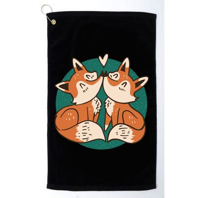 Foxes Kissing Cute Golf Towel