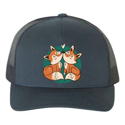 Foxes Kissing Cute Yupoong Adult 5-Panel Trucker Hat