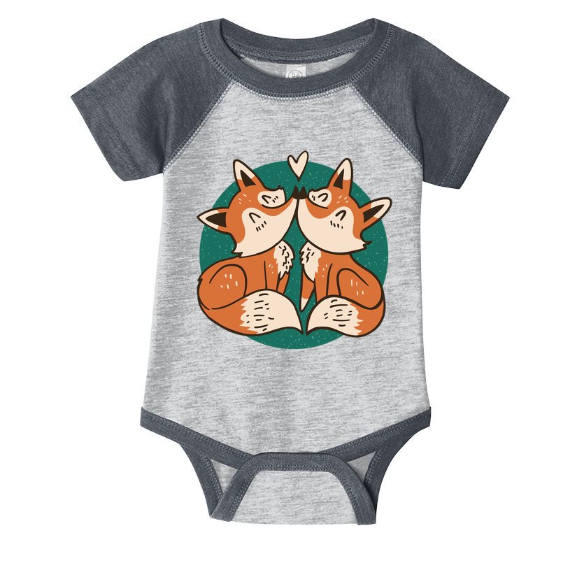 Foxes Kissing Cute Infant Baby Jersey Bodysuit