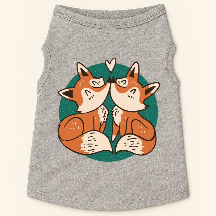 Foxes Kissing Cute Doggie Tank