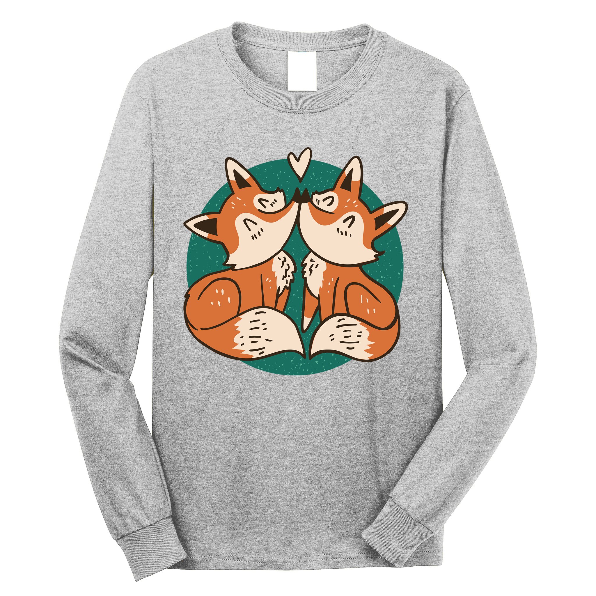 Foxes Kissing Cute Long Sleeve Shirt