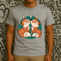 Foxes Kissing Cute T-Shirt