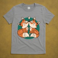 Foxes Kissing Cute T-Shirt