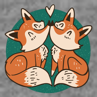 Foxes Kissing Cute T-Shirt
