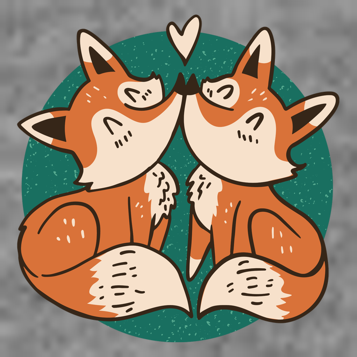 Foxes Kissing Cute T-Shirt