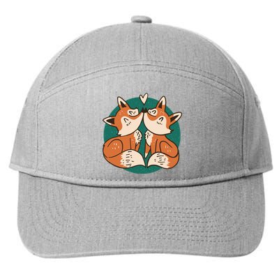 Foxes Kissing Cute 7-Panel Snapback Hat