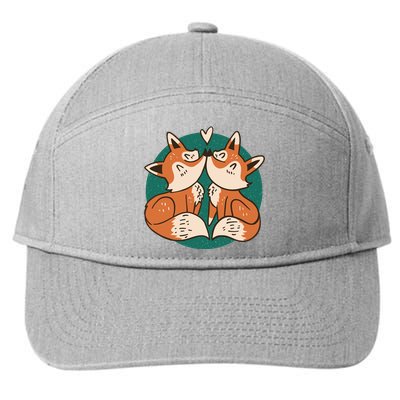 Foxes Kissing Cute 7-Panel Snapback Hat