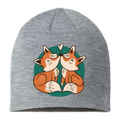 Foxes Kissing Cute Sustainable Beanie