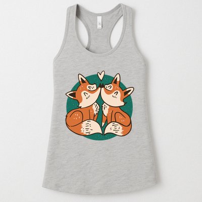 Foxes Kissing Cute Womens Tank Top