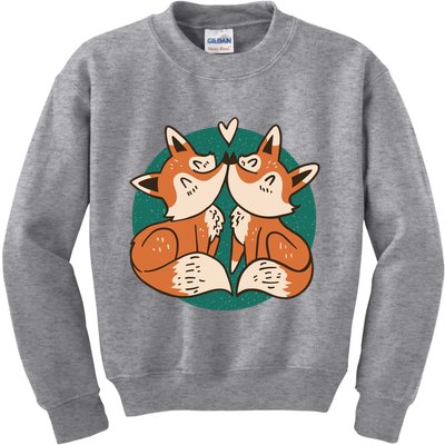 Foxes Kissing Cute Kids Sweatshirt