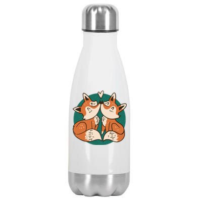 Foxes Kissing Cute Stainless Steel Insulated Water Bottle