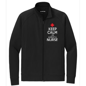 Funny Keep Calm Im Almost A Nurse Graduation Gift Stretch Full-Zip Cadet Jacket