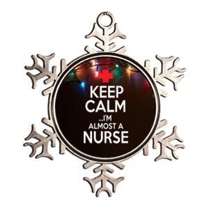 Funny Keep Calm Im Almost A Nurse Graduation Gift Metallic Star Ornament