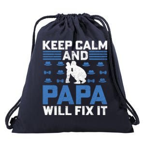 Funny Keep Calm Dad Slogan Funny Fathers Day Quote Drawstring Bag