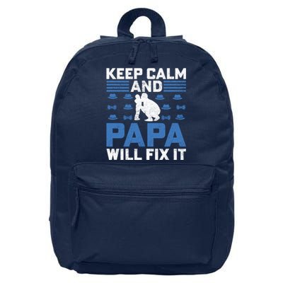 Funny Keep Calm Dad Slogan Funny Fathers Day Quote 16 in Basic Backpack