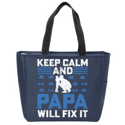 Funny Keep Calm Dad Slogan Funny Fathers Day Quote Zip Tote Bag