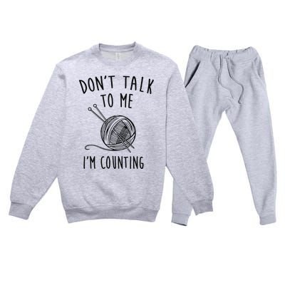 Funny Knitting Crochet Premium Crewneck Sweatsuit Set