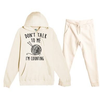 Funny Knitting Crochet Premium Hooded Sweatsuit Set