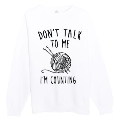 Funny Knitting Crochet Premium Crewneck Sweatshirt