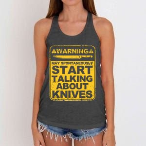 Funny Knife Collector Design Knife Lovers Butchers Women's Knotted Racerback Tank