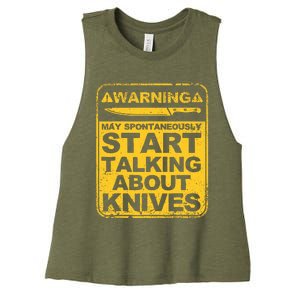 Funny Knife Collector Design Knife Lovers Butchers Women's Racerback Cropped Tank