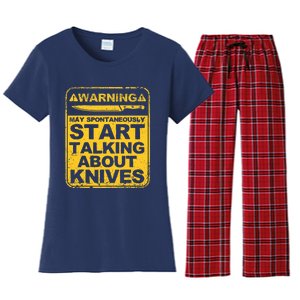 Funny Knife Collector Design Knife Lovers Butchers Women's Flannel Pajama Set