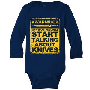 Funny Knife Collector Design Knife Lovers Butchers Baby Long Sleeve Bodysuit