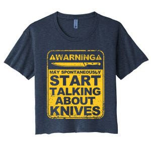 Funny Knife Collector Design Knife Lovers Butchers Women's Crop Top Tee