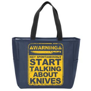 Funny Knife Collector Design Knife Lovers Butchers Zip Tote Bag