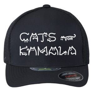 Funny Kamala Cat Typography Great Gift Flexfit Unipanel Trucker Cap