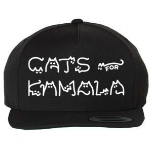 Funny Kamala Cat Typography Great Gift Wool Snapback Cap