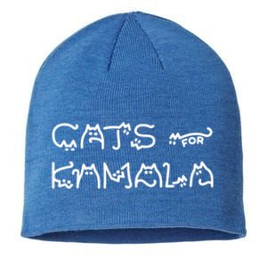 Funny Kamala Cat Typography Great Gift Sustainable Beanie