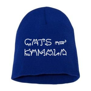 Funny Kamala Cat Typography Great Gift Short Acrylic Beanie