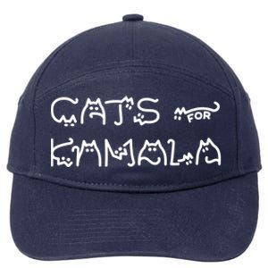 Funny Kamala Cat Typography Great Gift 7-Panel Snapback Hat