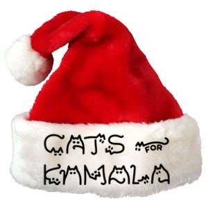 Funny Kamala Cat Typography Great Gift Premium Christmas Santa Hat