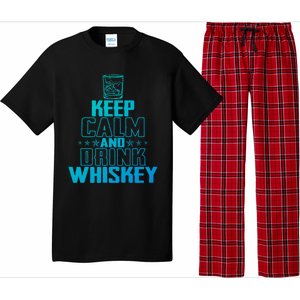 Funny Keep Calm And Whiskey Quote Whiskey Lover Adults Gift Pajama Set