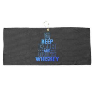 Funny Keep Calm And Whiskey Quote Whiskey Lover Adults Gift Large Microfiber Waffle Golf Towel