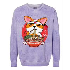 Funny Kawaii Corgi Ramen Cute Japanese Manga Anime Gift Dog Lovers Colorblast Crewneck Sweatshirt