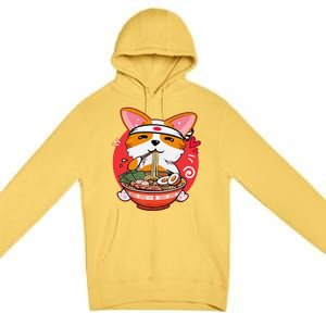 Funny Kawaii Corgi Ramen Cute Japanese Manga Anime Gift Dog Lovers Premium Pullover Hoodie