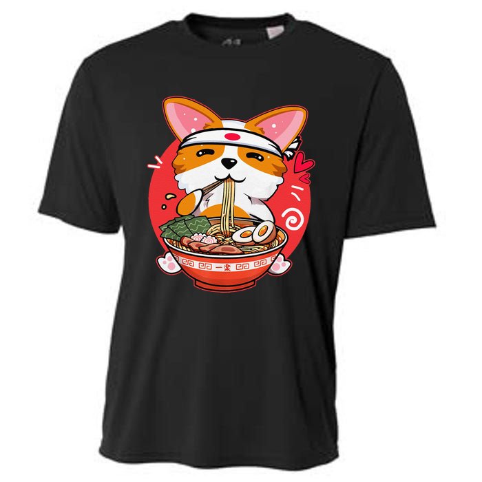 Funny Kawaii Corgi Ramen Cute Japanese Manga Anime Gift Dog Lovers Cooling Performance Crew T-Shirt