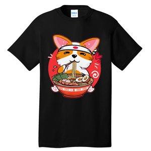 Funny Kawaii Corgi Ramen Cute Japanese Manga Anime Gift Dog Lovers Tall T-Shirt