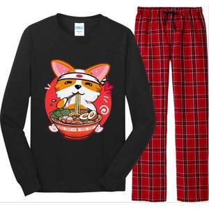 Funny Kawaii Corgi Ramen Cute Japanese Manga Anime Gift Dog Lovers Long Sleeve Pajama Set