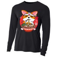 Funny Kawaii Corgi Ramen Cute Japanese Manga Anime Gift Dog Lovers Cooling Performance Long Sleeve Crew