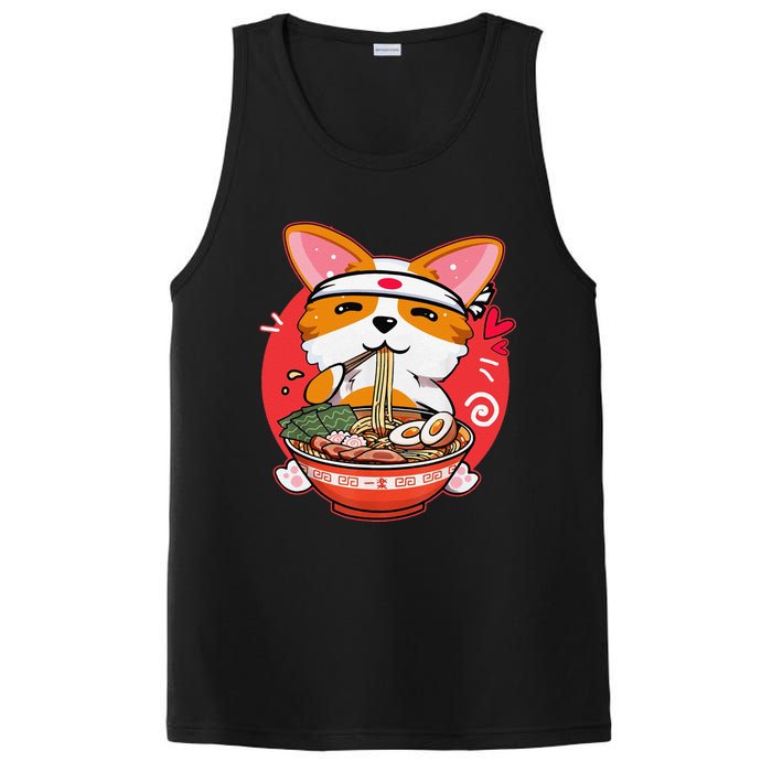 Funny Kawaii Corgi Ramen Cute Japanese Manga Anime Gift Dog Lovers PosiCharge Competitor Tank