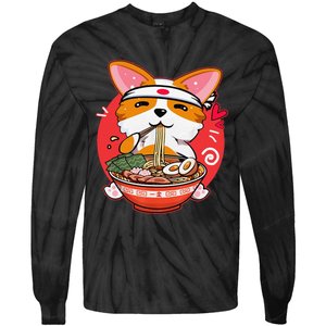 Funny Kawaii Corgi Ramen Cute Japanese Manga Anime Gift Dog Lovers Tie-Dye Long Sleeve Shirt