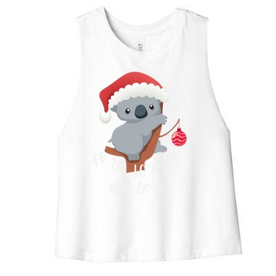 Falala Koalalala Cute Koala Bear Australian Christmas Gift Women's Racerback Cropped Tank