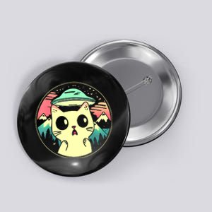 Funny Kawaii Cat Aliens And Ufo Button